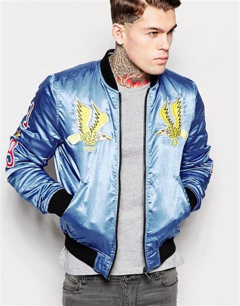 mens silk bomber jacket